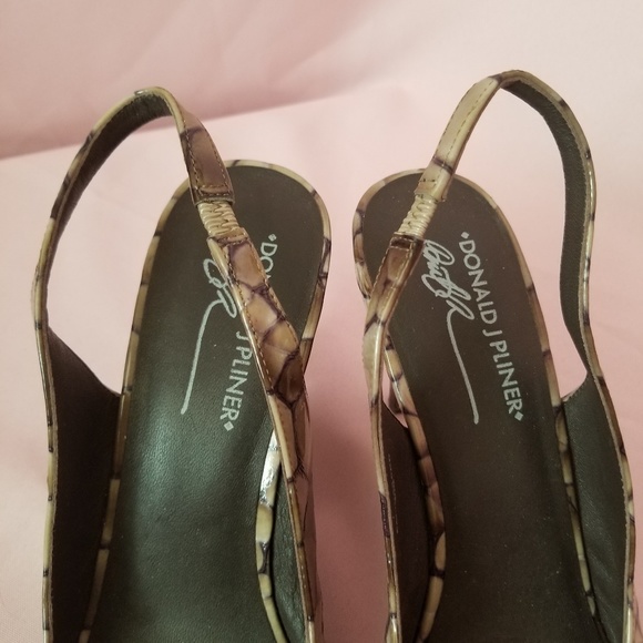 DONALD J PLINER Papina Open Toe Slingback Heels 10 - Picture 6 of 8
